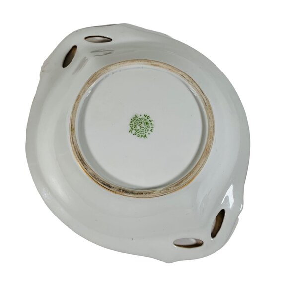 Antique Nippon Autumn Pierced Bowl Decorative Fall Foliage Hand Painted Dish - Picture 2 of 11